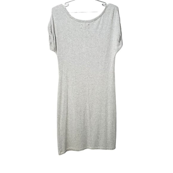 Lou & Grey Short Sleeve Knit Heather Gray Jersey Shift Dress - Picture 5 of 7